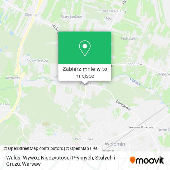 Mapa Walus. Wywóz Nieczystości Płynnych, Stałych i Gruzu