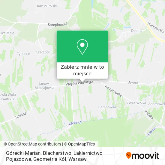 Mapa Górecki Marian. Blacharstwo, Lakiernictwo Pojazdowe, Geometria Kół