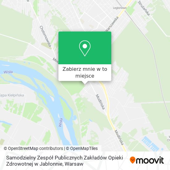 Mapa Samodzielny Zespół Publicznych Zakładów Opieki Zdrowotnej w Jabłonnie