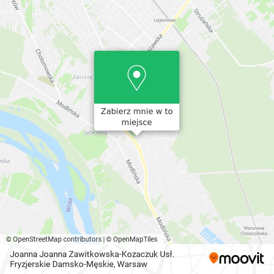 Mapa Joanna Joanna Zawitkowska-Kozaczuk Usł. Fryzjerskie Damsko-Męskie