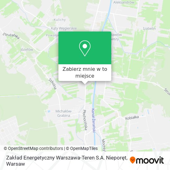 Mapa Zakład Energetyczny Warszawa-Teren S.A. Nieporęt