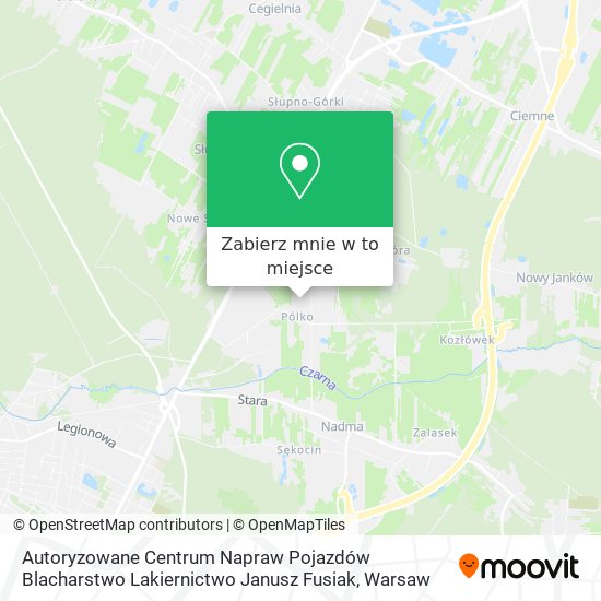 Mapa Autoryzowane Centrum Napraw Pojazdów Blacharstwo Lakiernictwo Janusz Fusiak