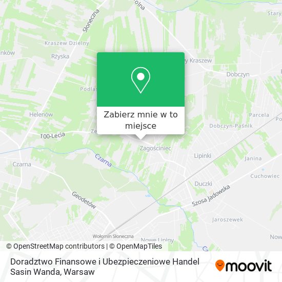 Mapa Doradztwo Finansowe i Ubezpieczeniowe Handel Sasin Wanda