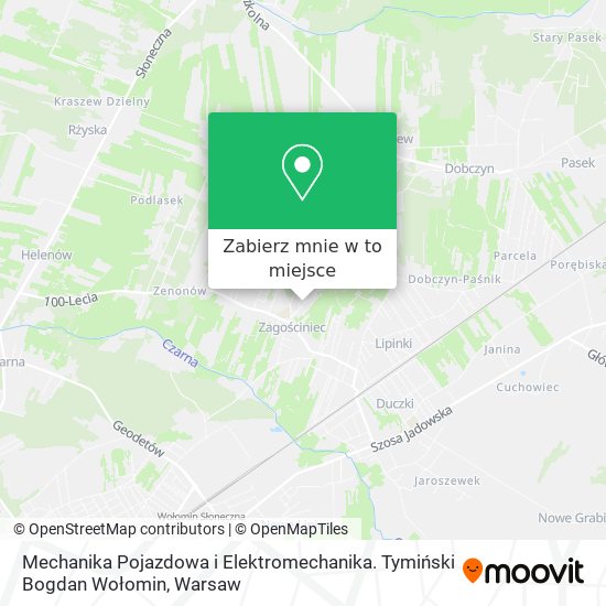 Mapa Mechanika Pojazdowa i Elektromechanika. Tymiński Bogdan Wołomin