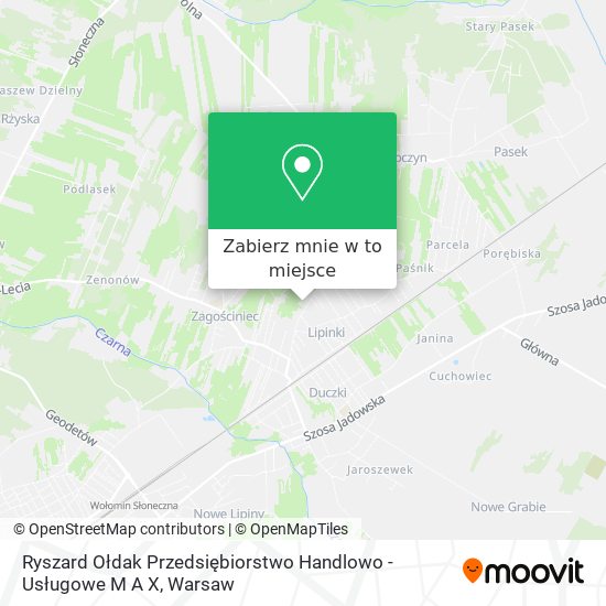 Mapa Ryszard Ołdak Przedsiębiorstwo Handlowo - Usługowe M A X