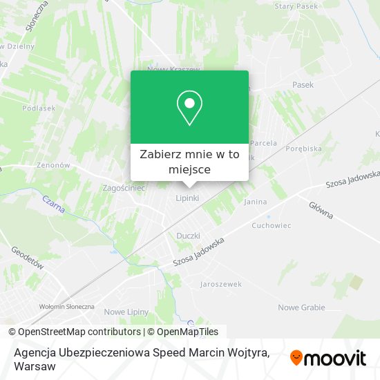 Mapa Agencja Ubezpieczeniowa Speed Marcin Wojtyra