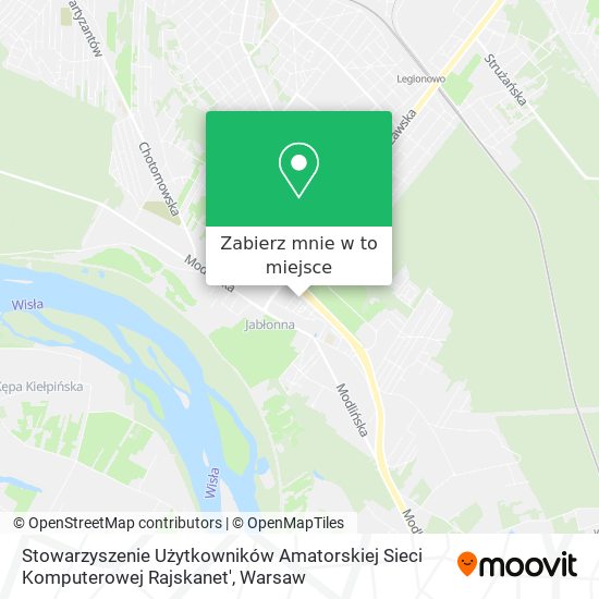 Mapa Stowarzyszenie Użytkowników Amatorskiej Sieci Komputerowej Rajskanet'