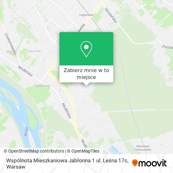 Mapa Wspólnota Mieszkaniowa Jabłonna 1 ul. Leśna 17c