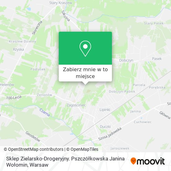 Mapa Sklep Zielarsko-Drogeryjny. Pszczółkowska Janina Wołomin