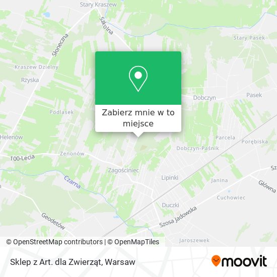 Mapa Sklep z Art. dla Zwierząt