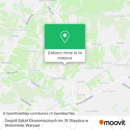 Mapa Zespół Szkół Ekonomicznych im. St Staszica w Wołominie