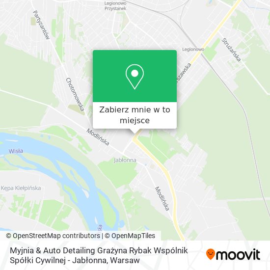 Mapa Myjnia & Auto Detailing Grażyna Rybak Wspólnik Spółki Cywilnej - Jabłonna