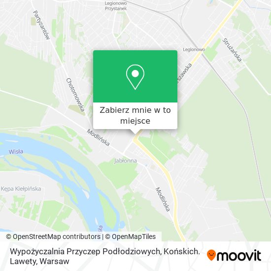 Mapa Wypożyczalnia Przyczep Podłodziowych, Końskich. Lawety