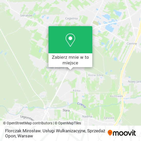 Mapa Florczak Mirosław. Usługi Wulkanizacyjne, Sprzedaż Opon