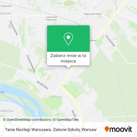 Mapa Tanie Noclegi Warszawa. Zielone Szkoły