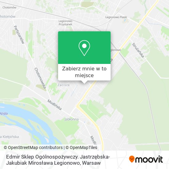 Mapa Edmir Sklep Ogólnospożywczy. Jastrzębska-Jakubiak Mirosława Legionowo