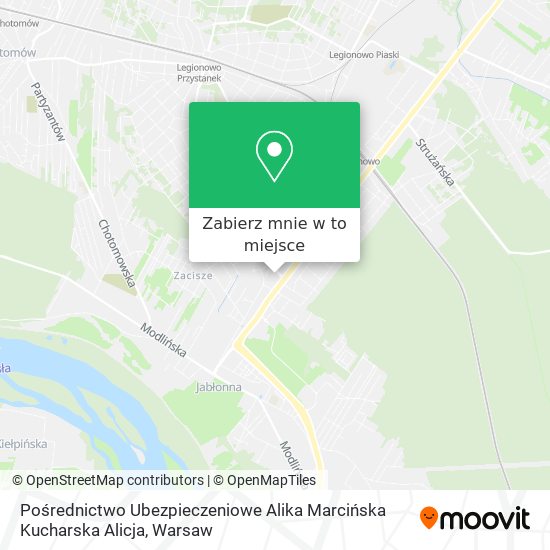 Mapa Pośrednictwo Ubezpieczeniowe Alika Marcińska Kucharska Alicja