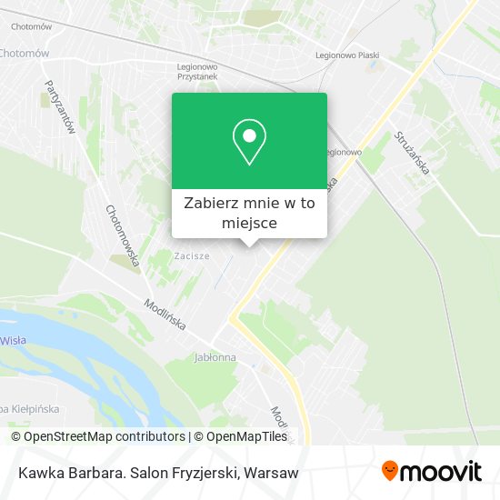 Mapa Kawka Barbara. Salon Fryzjerski