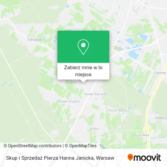 Mapa Skup i Sprzedaż Pierza Hanna Janicka