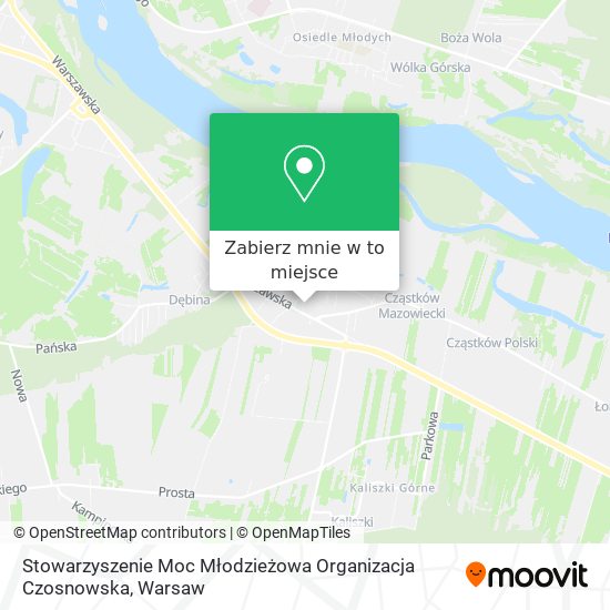 Mapa Stowarzyszenie Moc Młodzieżowa Organizacja Czosnowska