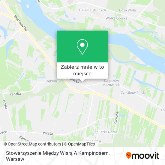 Mapa Stowarzyszenie Między Wisłą A Kampinosem