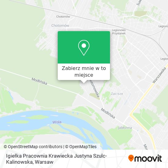 Mapa Igiełka Pracownia Krawiecka Justyna Szulc-Kalinowska