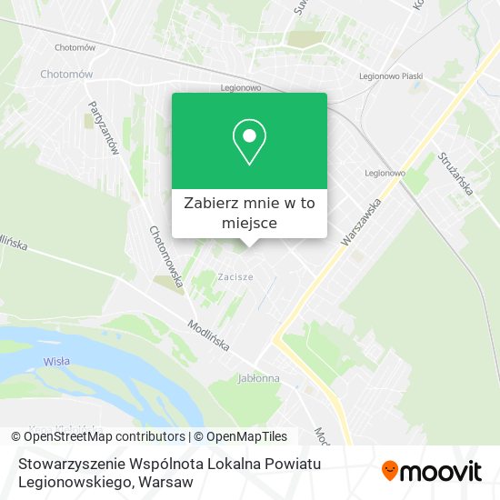 Mapa Stowarzyszenie Wspólnota Lokalna Powiatu Legionowskiego