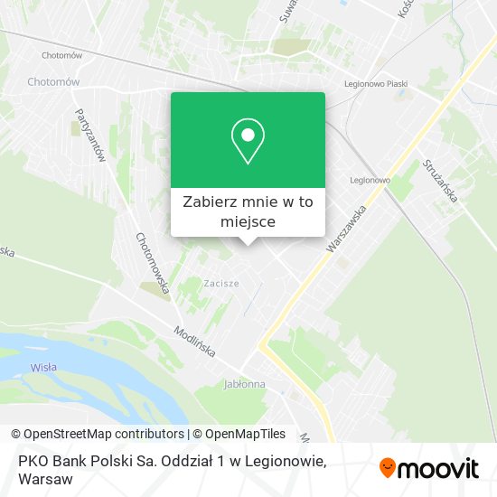 Mapa PKO Bank Polski Sa. Oddział 1 w Legionowie