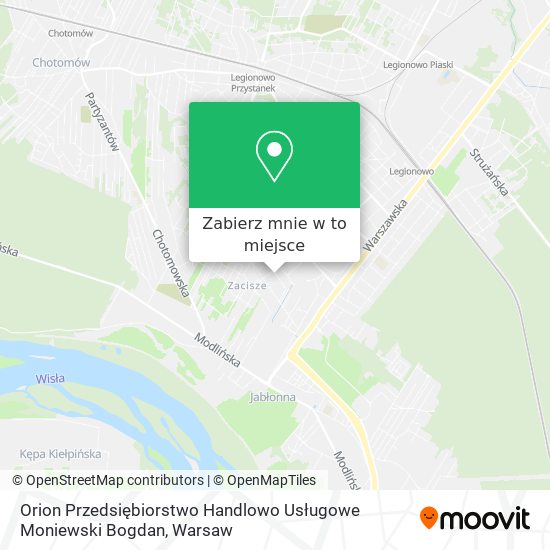 Mapa Orion Przedsiębiorstwo Handlowo Usługowe Moniewski Bogdan