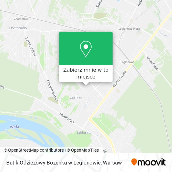 Mapa Butik Odzieżowy Bożenka w Legionowie