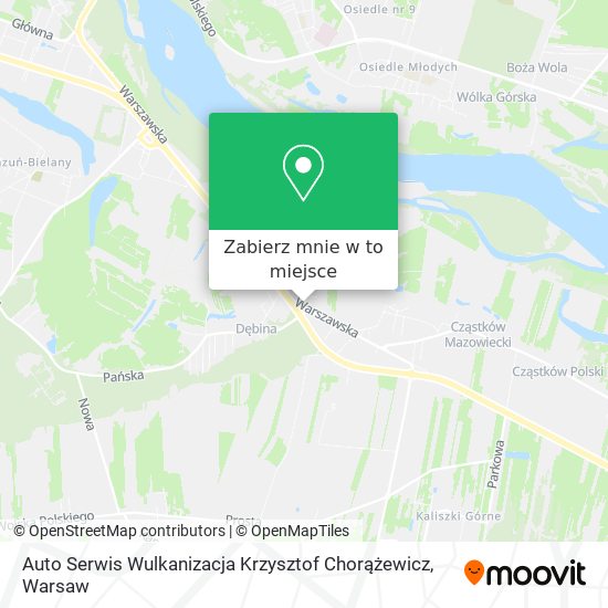 Mapa Auto Serwis Wulkanizacja Krzysztof Chorążewicz