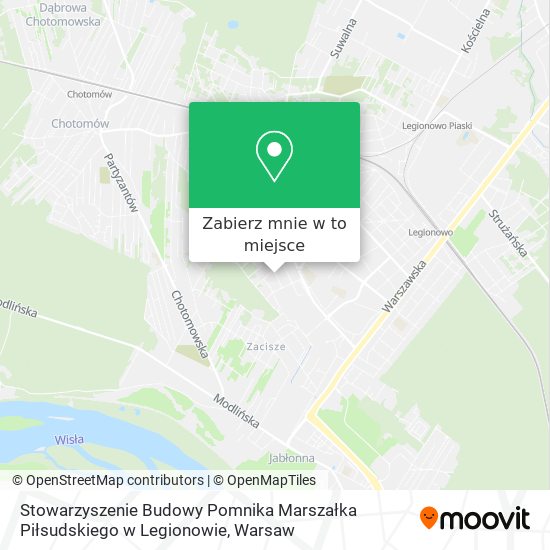 Mapa Stowarzyszenie Budowy Pomnika Marszałka Piłsudskiego w Legionowie