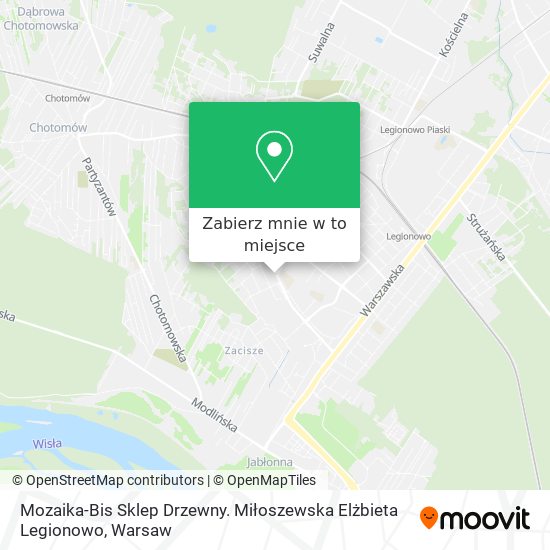 Mapa Mozaika-Bis Sklep Drzewny. Miłoszewska Elżbieta Legionowo