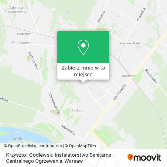 Mapa Krzysztof Godlewski Instalatorstwo Sanitarne i Centralnego Ogrzewania