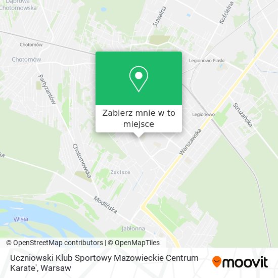 Mapa Uczniowski Klub Sportowy Mazowieckie Centrum Karate'