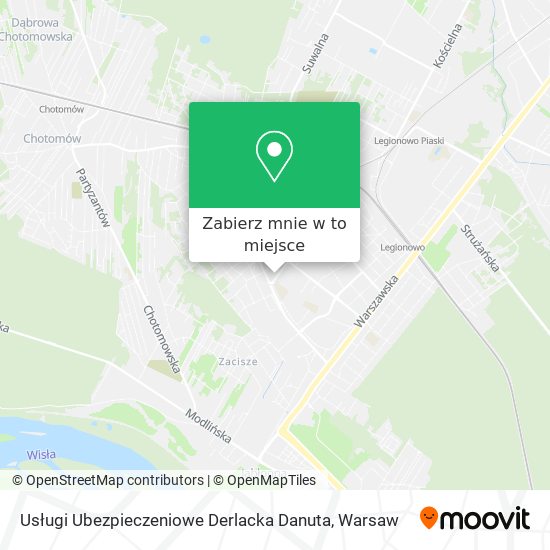 Mapa Usługi Ubezpieczeniowe Derlacka Danuta