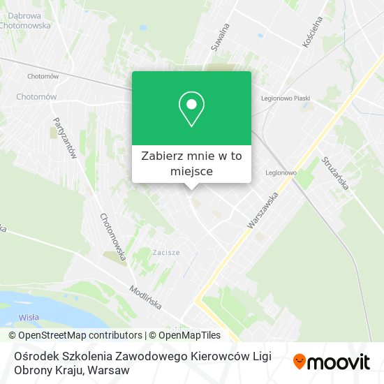 Mapa Ośrodek Szkolenia Zawodowego Kierowców Ligi Obrony Kraju