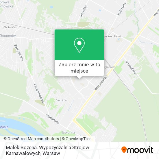 Mapa Małek Bożena. Wypożyczalnia Strojów Karnawałowych