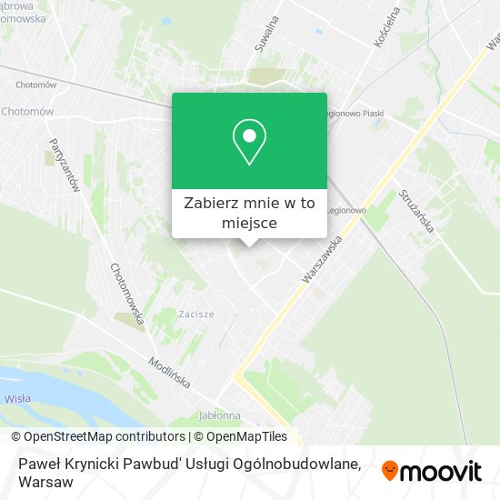 Mapa Paweł Krynicki Pawbud' Usługi Ogólnobudowlane