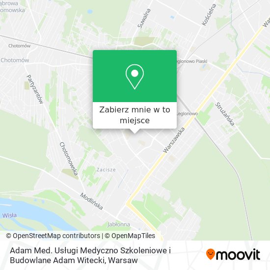 Mapa Adam Med. Usługi Medyczno Szkoleniowe i Budowlane Adam Witecki