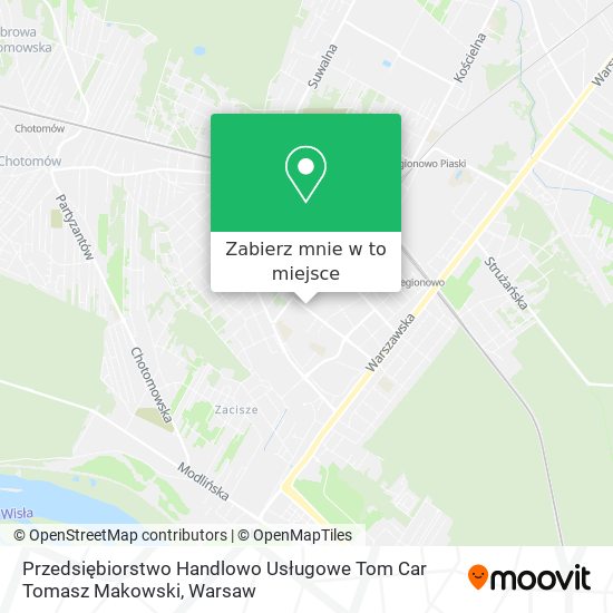 Mapa Przedsiębiorstwo Handlowo Usługowe Tom Car Tomasz Makowski