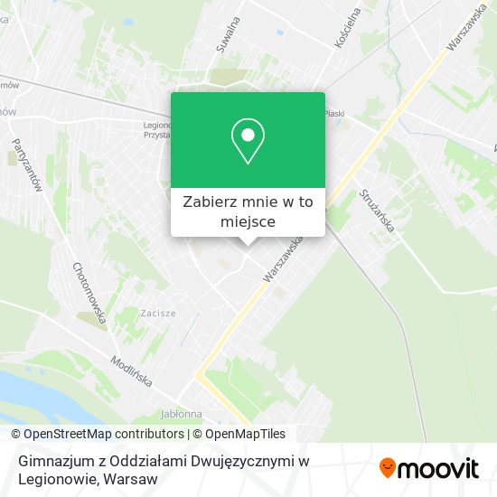 Mapa Gimnazjum z Oddziałami Dwujęzycznymi w Legionowie