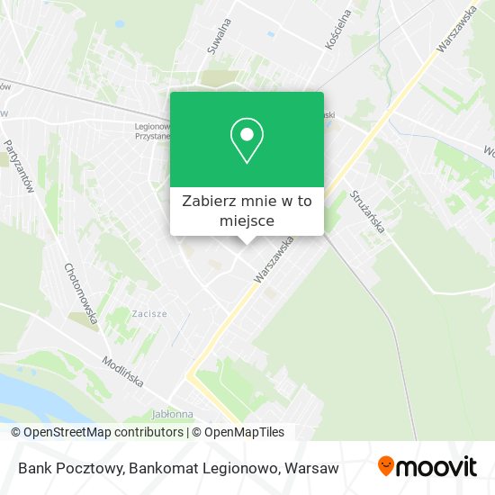 Mapa Bank Pocztowy, Bankomat Legionowo