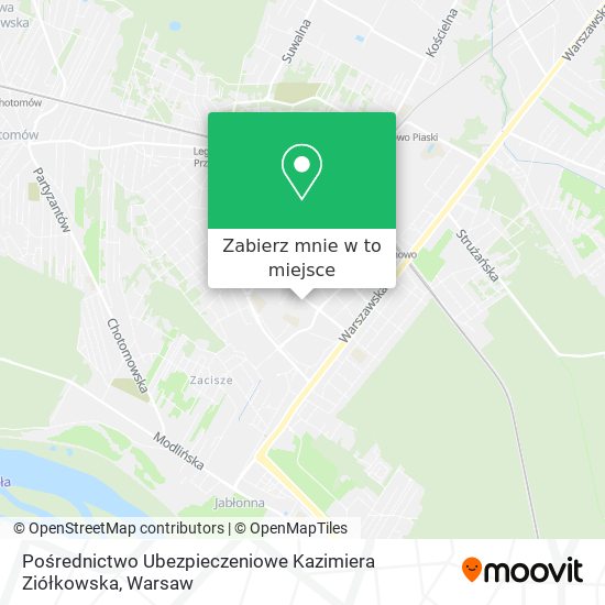 Mapa Pośrednictwo Ubezpieczeniowe Kazimiera Ziółkowska