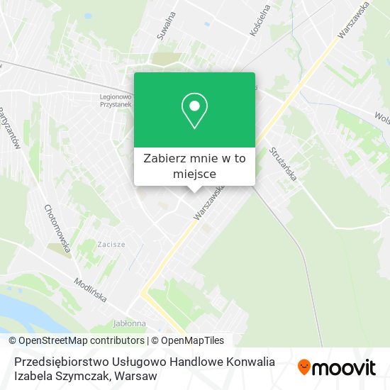 Mapa Przedsiębiorstwo Usługowo Handlowe Konwalia Izabela Szymczak