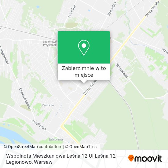 Mapa Wspólnota Mieszkaniowa Leśna 12 Ul Leśna 12 Legionowo