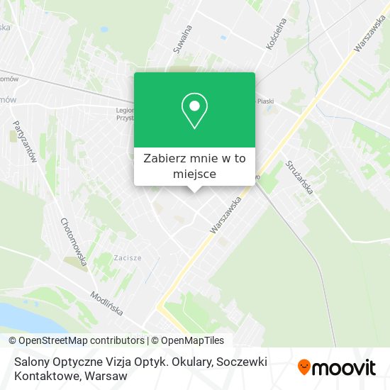 Mapa Salony Optyczne Vizja Optyk. Okulary, Soczewki Kontaktowe