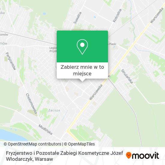 Mapa Fryzjerstwo i Pozostałe Zabiegi Kosmetyczne Józef Włodarczyk