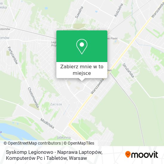 Mapa Syskomp Legionowo - Naprawa Laptopów, Komputerów Pc i Tabletów