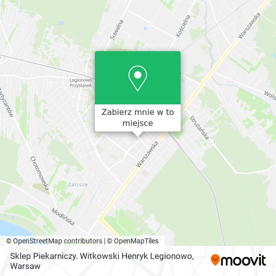 Mapa Sklep Piekarniczy. Witkowski Henryk Legionowo